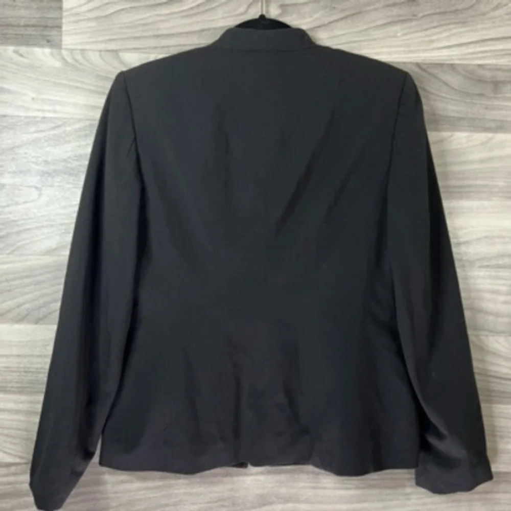 Style&co. Womens Blazer Jacket Black Single Button‎ Slash Pockets V Neck 4